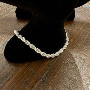 Sterling Silver Rope 8” Chain Bracelet - Silver